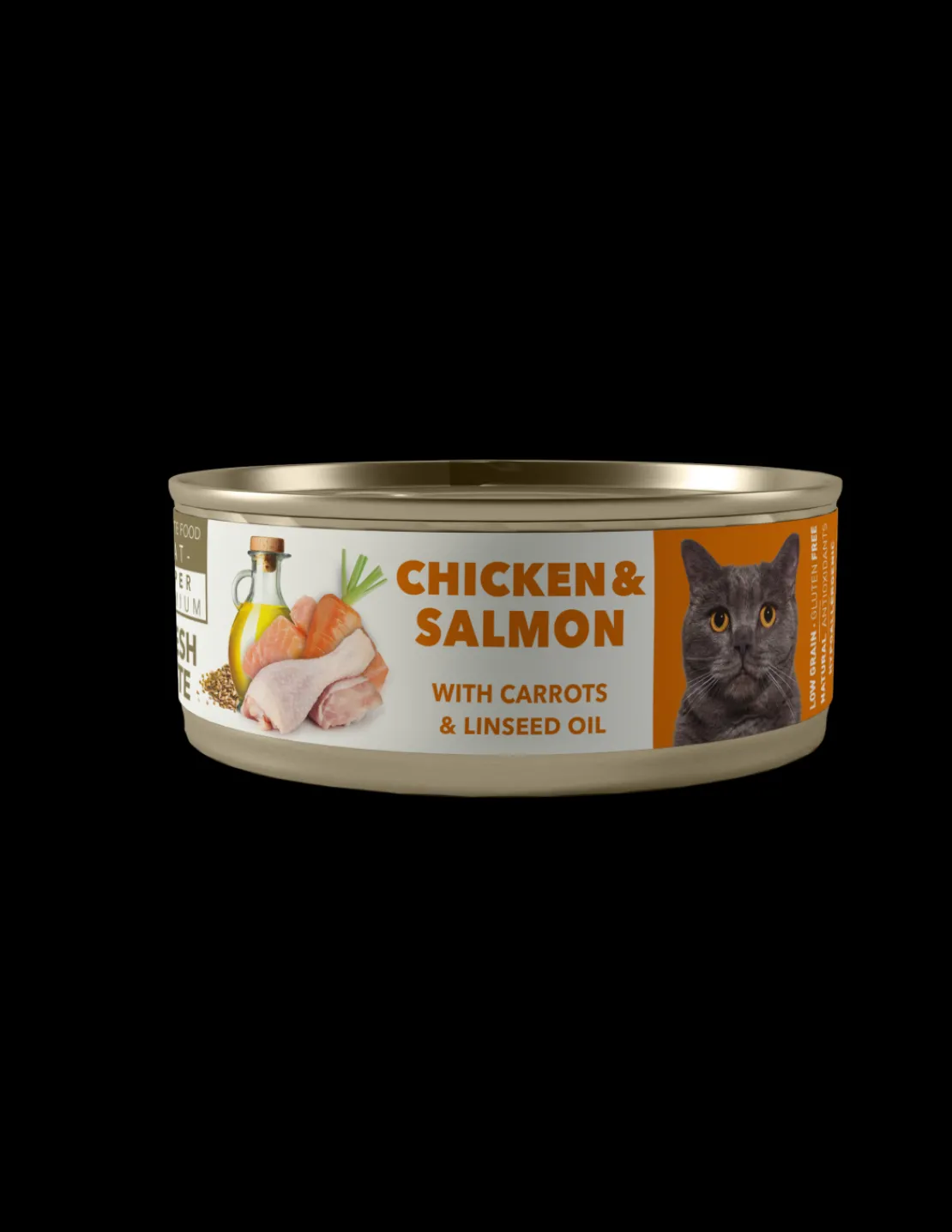 Pollo y Salmon Gato Lata 80 grs.*Amity New