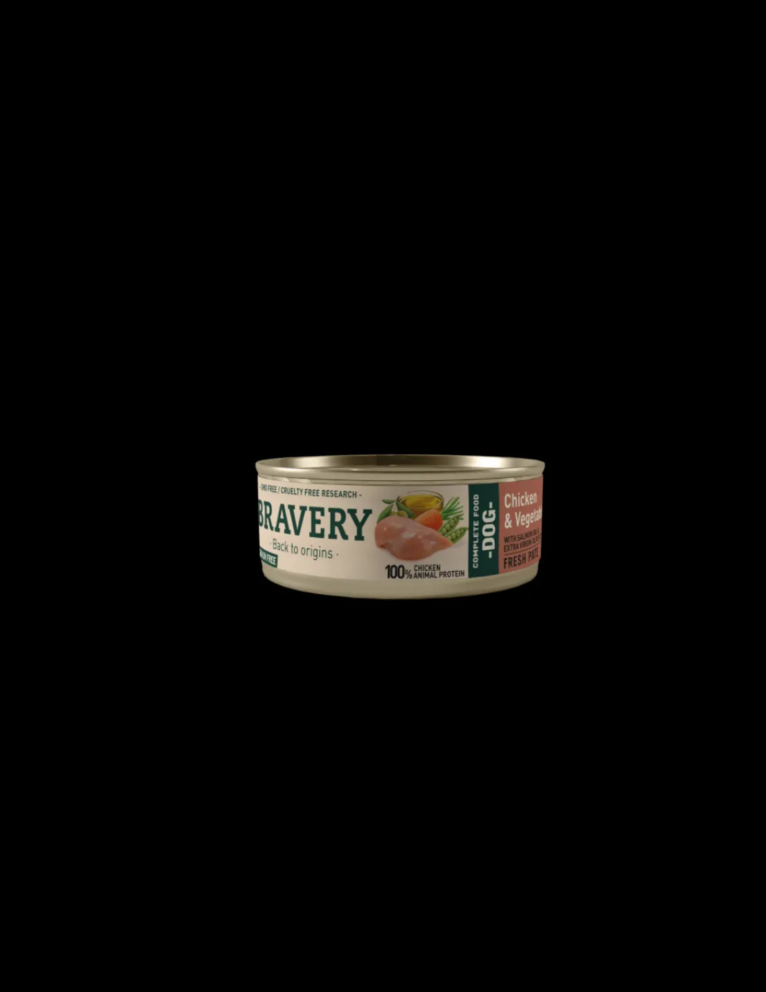 Pollo y Vegetales Perro Lata 80 grs.*Bravery Hot