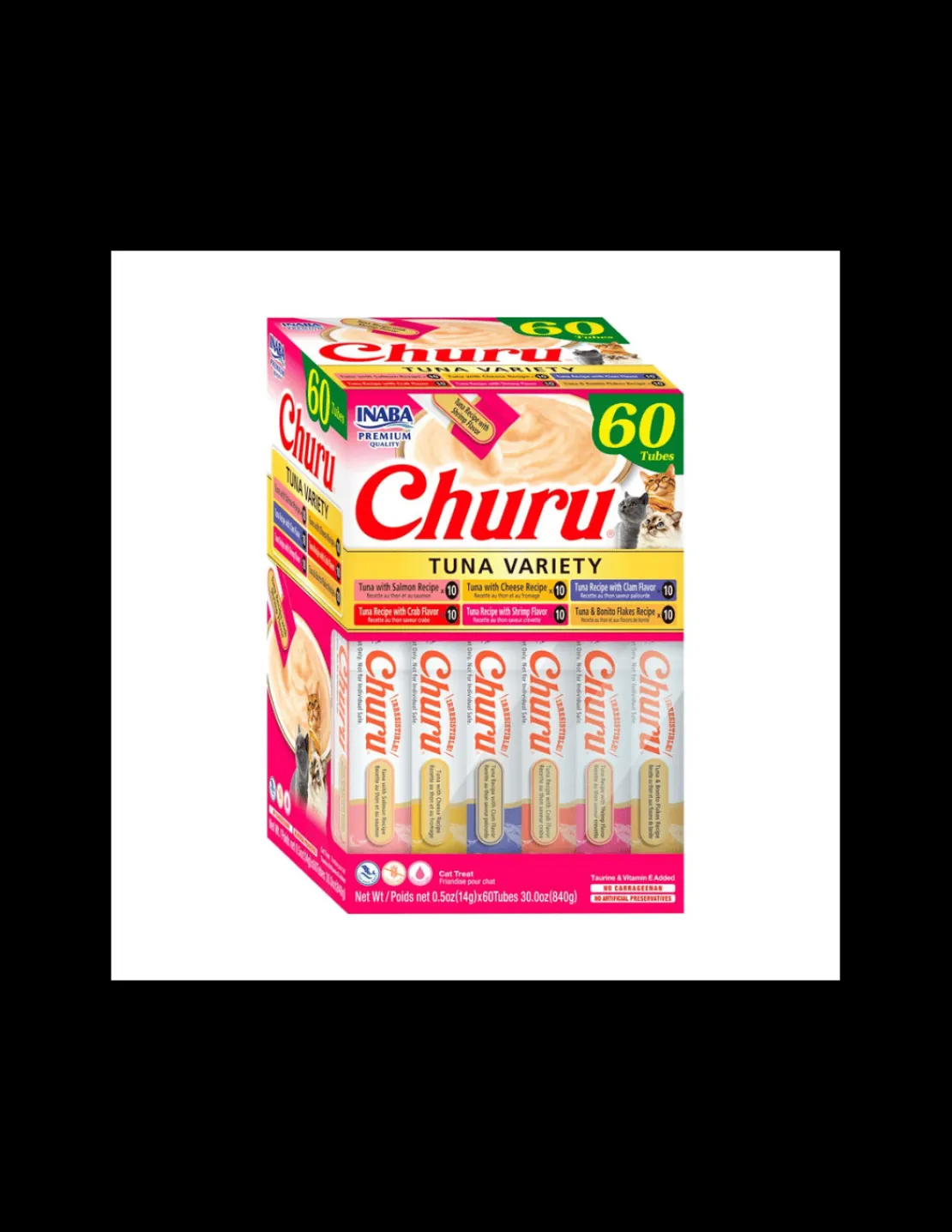 Atun Variedades Gatos 60 Unidades 840 grs.*Churu Fashion
