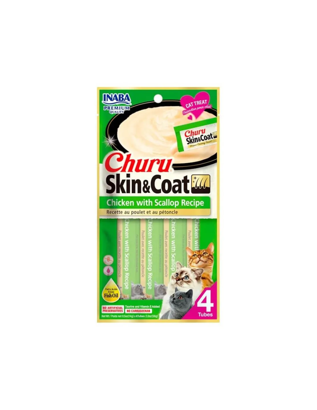 Skin & Coat Pollo y Ostiones Gatos 56 grs.*Churu Sale