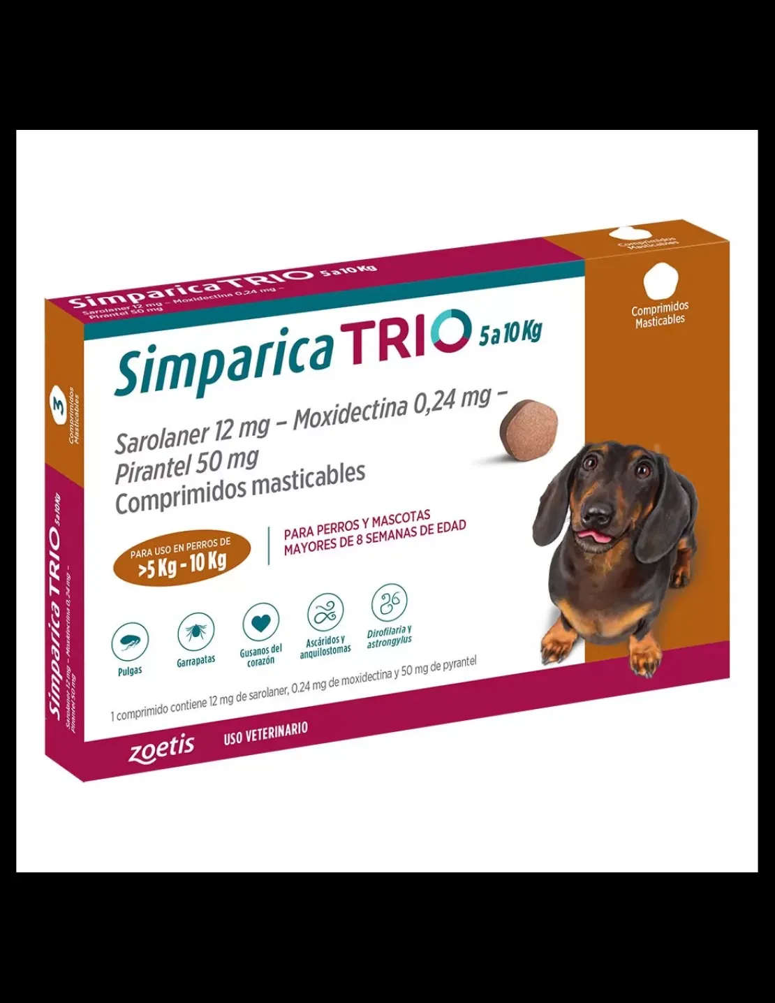 Trio 5 a 10 kg. 1 comprimido*Simparica Sale