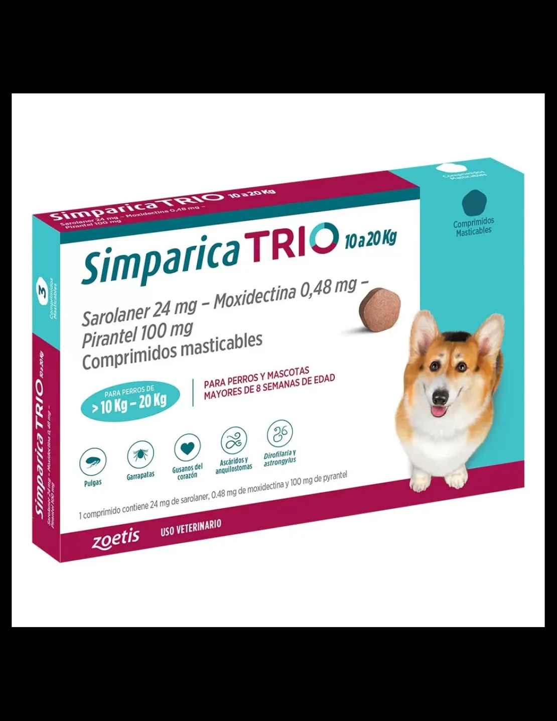 Trio 10 a 20 kg. 3 comprimidos*Simparica New