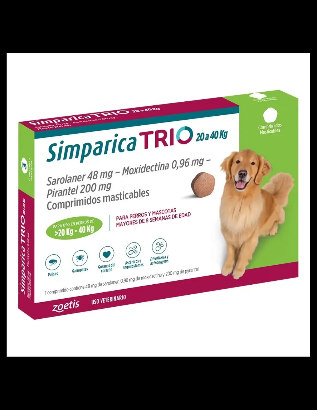 Trio 20 a 40 kg. 1 comprimido*Simparica Discount